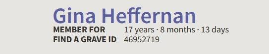 gina heffernan at findagrave